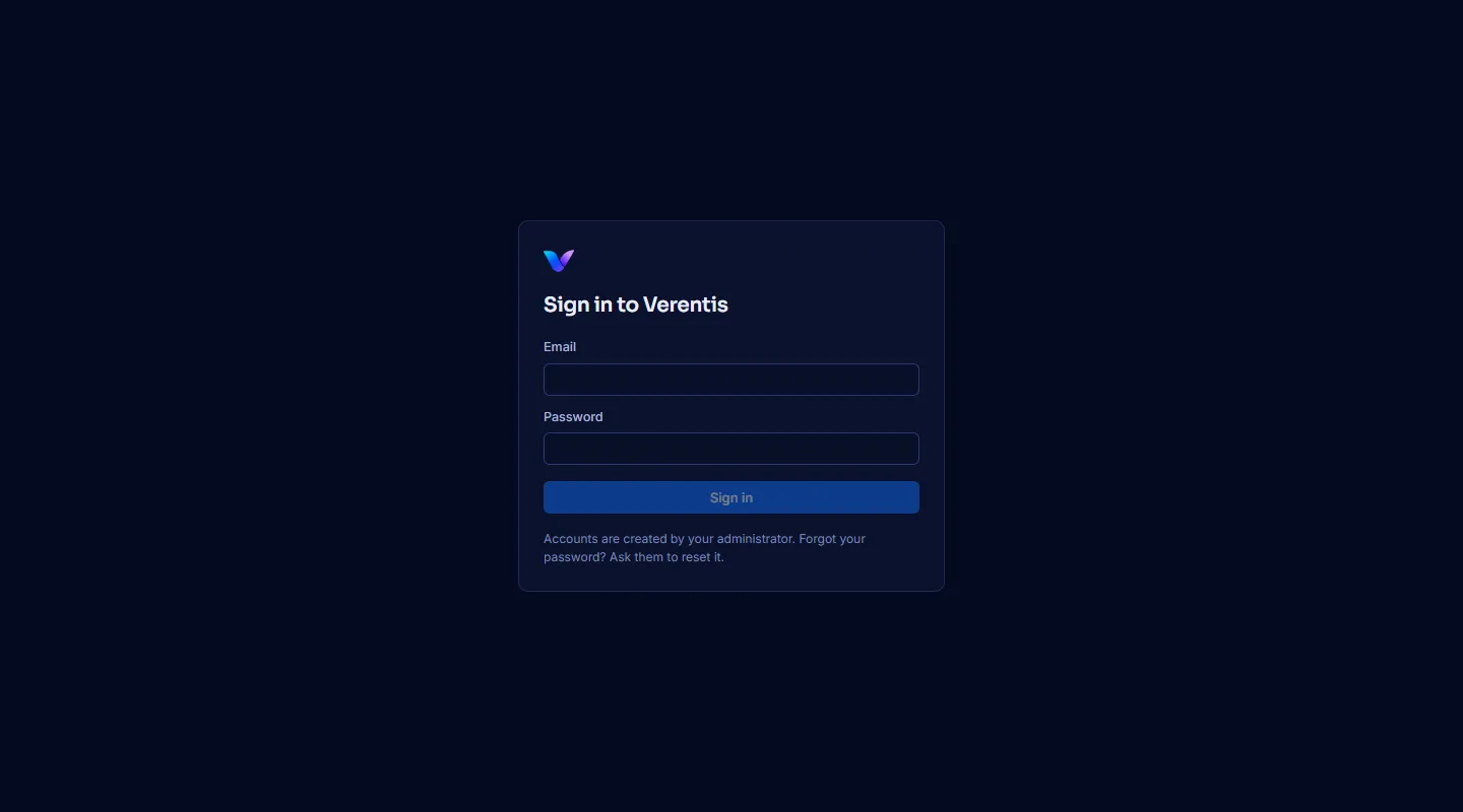 The hosted sign-in screen